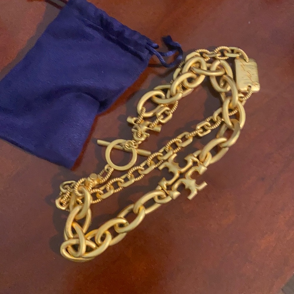 Double stranded Tory Burch Gold necklace